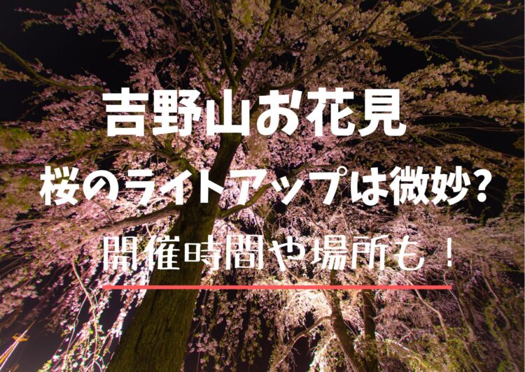 【吉野山のお花見2023】桜のライトアップは微妙？開催時間や場所も