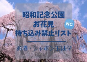 昭和記念公園のお花見2024持ち込み禁止リスト！お酒/シャボン玉は？